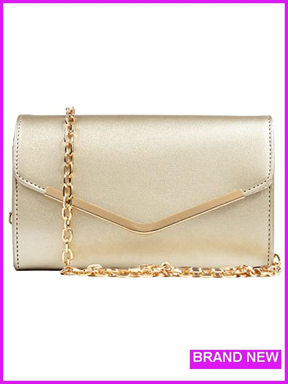 Women's Clutch Evening Bag Envelope Handbag with Detachable Chain